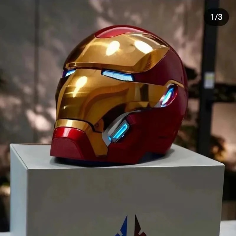 Iron Man Mk50 Figure 1:1 Wearable Cos Mask Voice-Activated Deformation Helmet Movies Derivatives Model Kid Toy Birthday Gift Boy